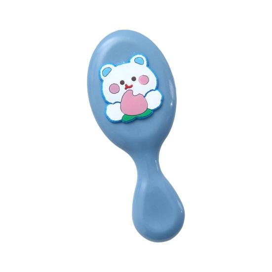 Girls Mini Hair Brush Soft Bristles Scalp Massage Cartoon Vegetable Animal Portable Hair Detangling Styling Comb Kids Hairdressing Tools Birthday Gift