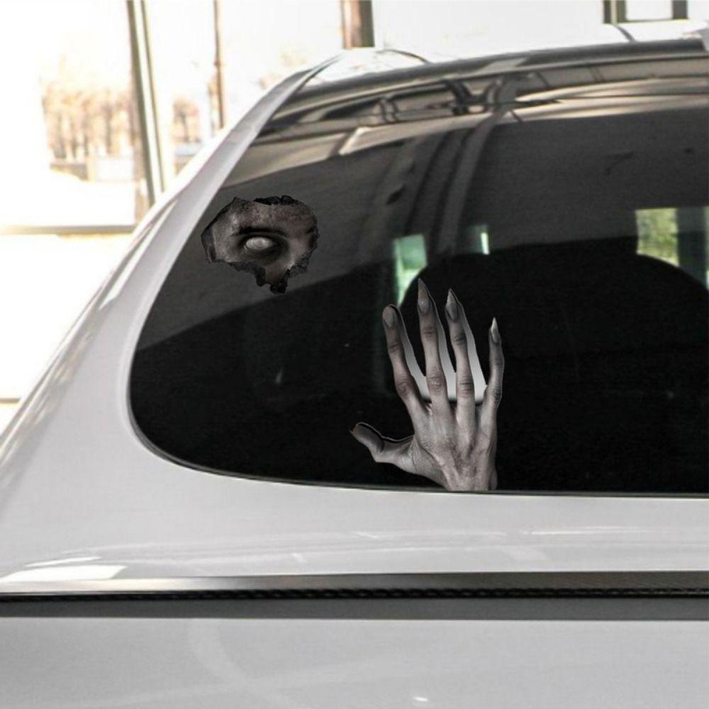 2Pcs/set DIY Skeleton Hand Decal Waterproof One-eyed Halloween Sticker  Wall Stickers