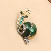 Retro New Snail Brooch Fashion Personality Cute Inlaid Rhinestone Dripping Oil Animal Pin Female Niche Suit Accessories