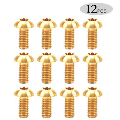 12X M5 * 10mm Śruby wirnika hamulca tarczowego T25 Torx Titanium TI Śruba rowerowa