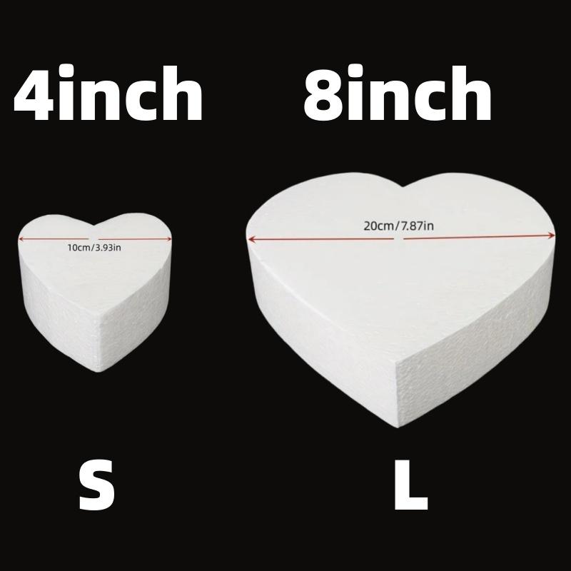 4/6/8 Inch Heart Shaped Polystyrene Foam Sugar Craft Dummy Party DIY Practice Model Cake Foam Mold Kitchen Accessories Decoratio