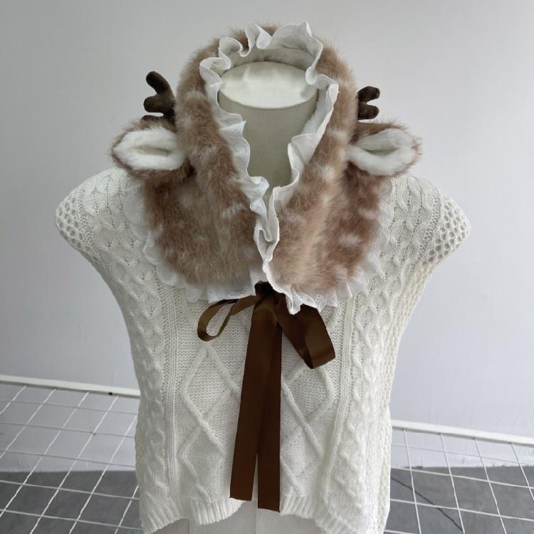 Christmas Theme Plush Hairband Scarf Ear Muffs Leg Covers For Family Gathering Winter Outfit Cosplay Costume Accessory