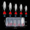 5pcs Metal Jig Spoon Spinner Fishing Lure with Fishing Tackle Box Kit Spinner Bait Artificial Bait