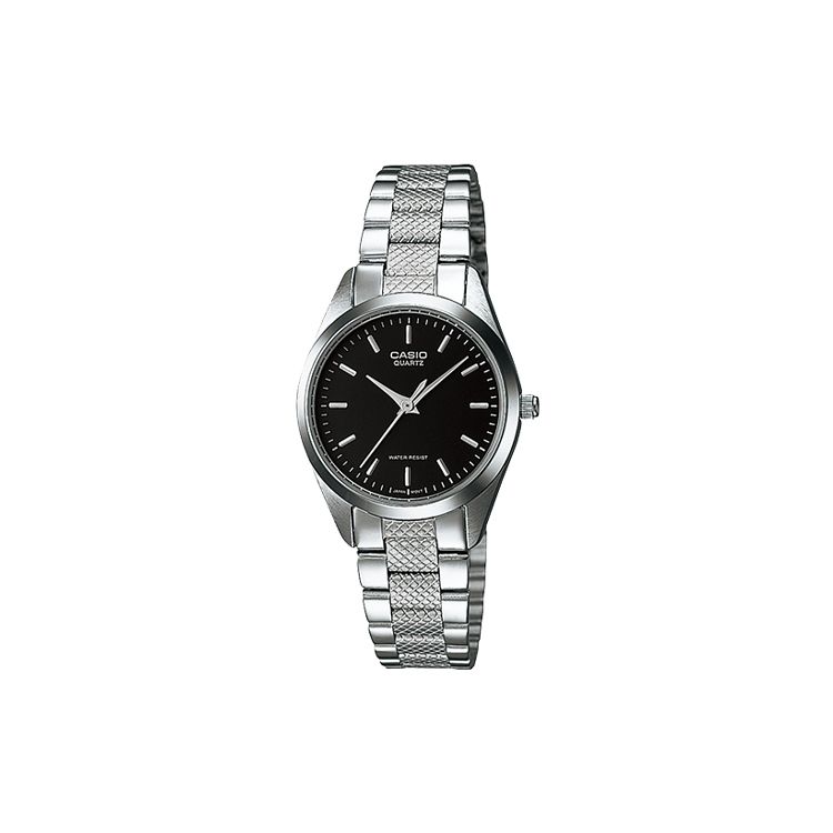 

Casio Standard Series Retro Pointer Series Steel Band Watch Quartz Movement Stainless Steel Strap Women watches Black LTP-1274D-1A Black Dial