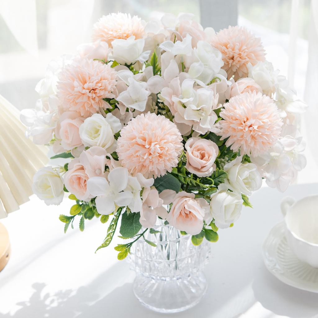 Artificial Rose chrysanthemum Silk Bouquet Flowers  Bridal Wedding outdoor garden arch Decor Home Valentine Garland Accessories