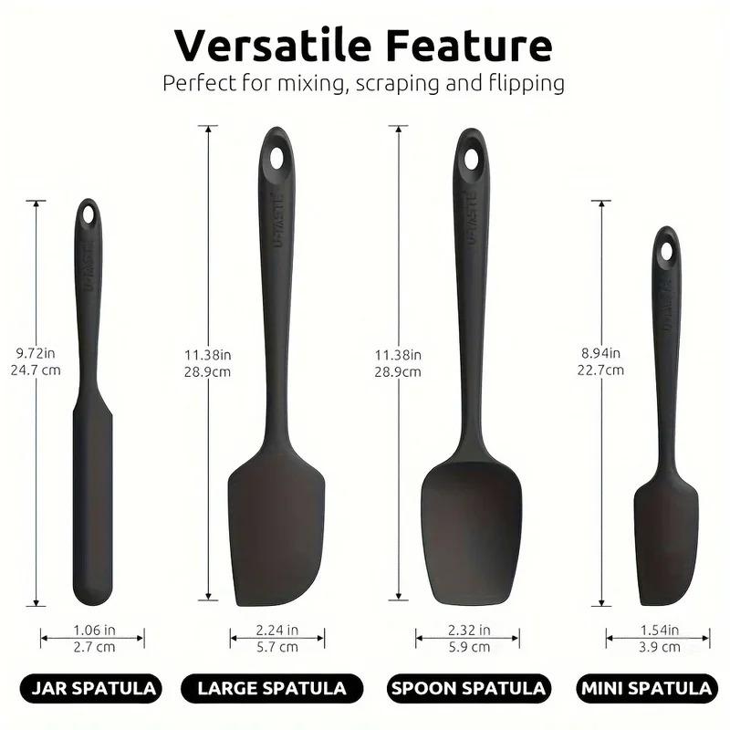 4-Piece Heat-Resistant Silicone Spatula Set - Kitchen Baking Utensils with Cream Scraper for Cooking Mixing  Safe Tools