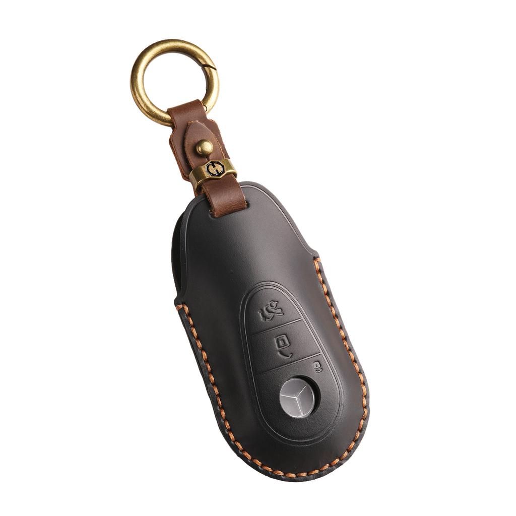 Retro Key Cover Is Suitable for 21 Mercedes-Benz Car Leather Protective Case Buckle Bag.