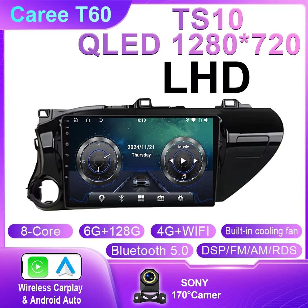 Android 14 Carplay Car Radio For Toyota HILUX REVO VIGO IMV 2016 2017 Navigation GPS Multimedia Player WiFi+4G Stereo Video BT