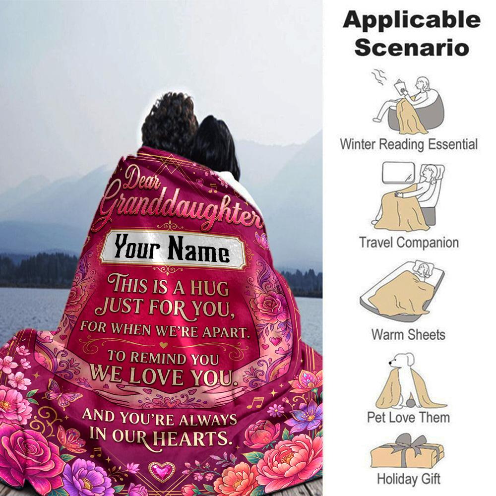 Granddaughter'S Love Hug Blanket Warmthful Decor Great For Sofa Couch Office Bed Picnics Four Seasons Multipurpose Digital Print Birthday Christmas