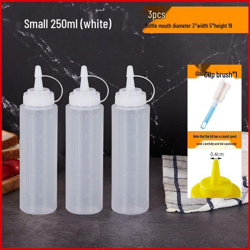 ZZ Plastic Squeeze Condiment Bottles 3 x 250ml Bottles