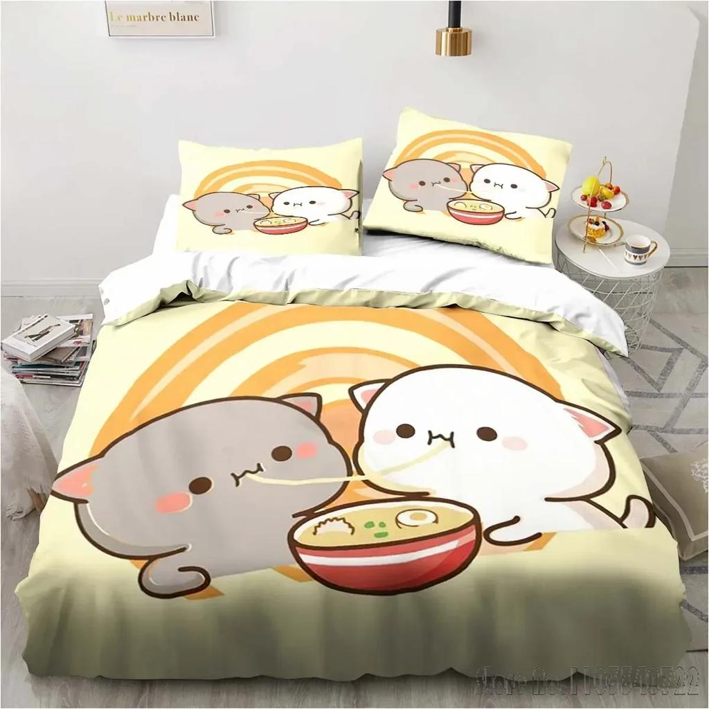 3d Printing Cartoon Bubu Dudu Bedding Set Three-piece Set Anime Adult Kid Bedroom Duvet Cover Sets Home Textiles Birthday Gifts