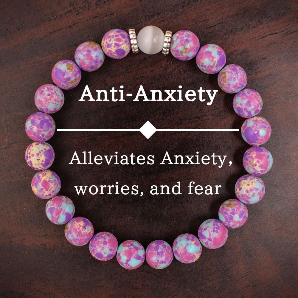 Festive Gifts Purple Aqua Sea Sediment Jasper Beaded Bracelet With Hematite Accent Vibrant Fashion Jewelry Daily Wear Simple Versatile Accessory