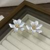 Drip Oil Flower Earrings Pleated Ear Accessories Fashion Flower Stud Earrings  Wedding