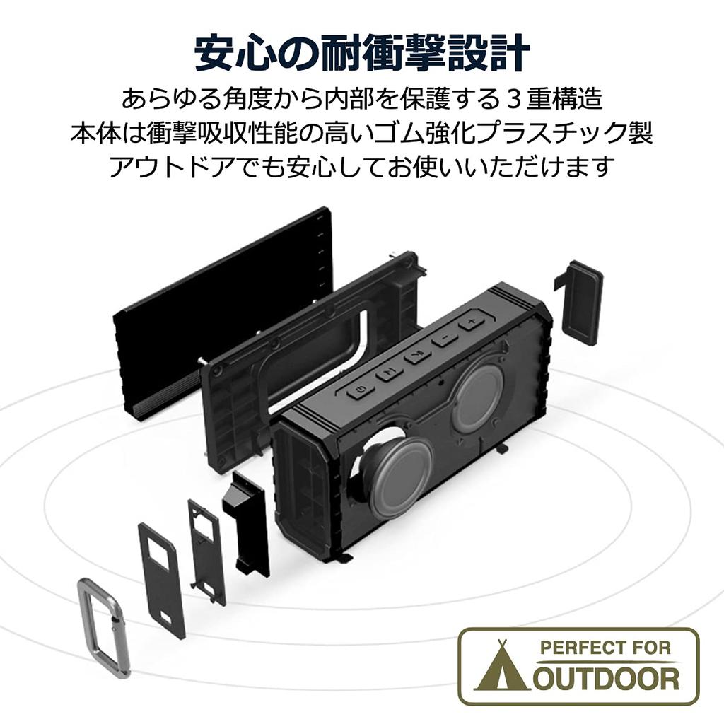 40s Bluetooth Speaker Waterproof IPX7 Dustproof Heavy Bass Small Stereo Loud Wireless Long Time Outdoor SD Random Playback Portable Smartphone Outdoor