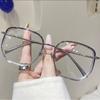 2Pcs Oversized Square Myopia Glasses Women Men Fashion Block Blue Light Prescription Nearsighted Optical Glasses