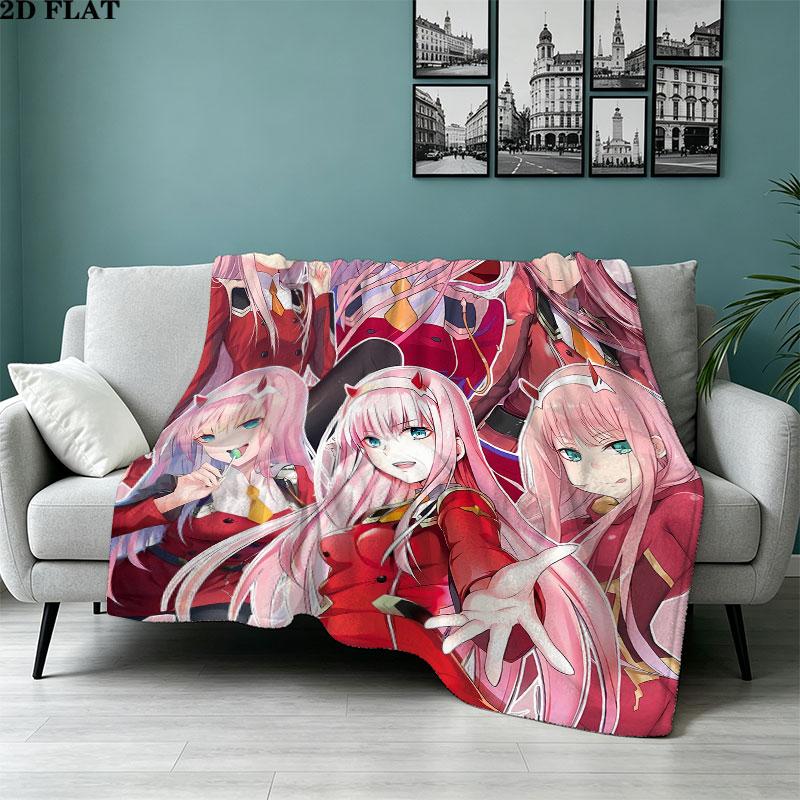 1 Stück Franxx Zero Two Gemustert Flanell Decke Geeignet für Alle Jahreszeiten Für Heimdekoration Wärme Und Komfort Geschenke Feiertagsgeschenk