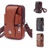 Retro PU Leather Men Waist Bag Multifunctional Outdoor Casual Belt Bag Mobile Phone Pouch Fanny Pack For Men