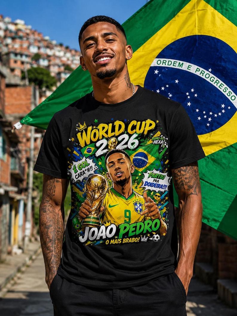 Brazil World Cup 2026 Football / Soccer T-Shirt | Soccer Player Graphic Tee S