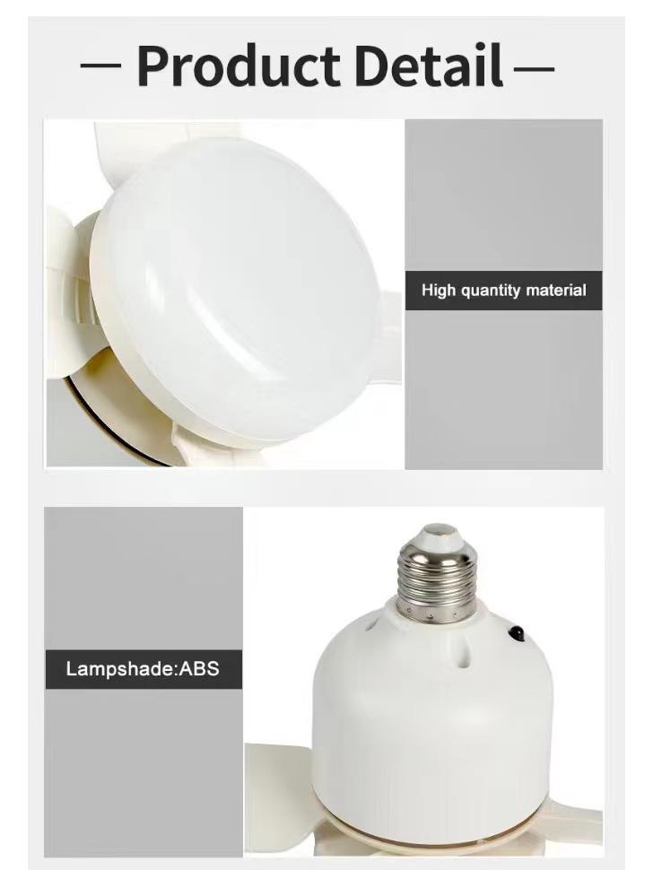 Mini E27 Screw Fan Light with Remote - Silent for Living, Dining, and Bedroom