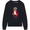 Polo Ralph Lauren Cartoon Pattern Letter Crew Neck Long Sleeve Pullover Sweater Men Sweater Navy-Blue 710952384-001