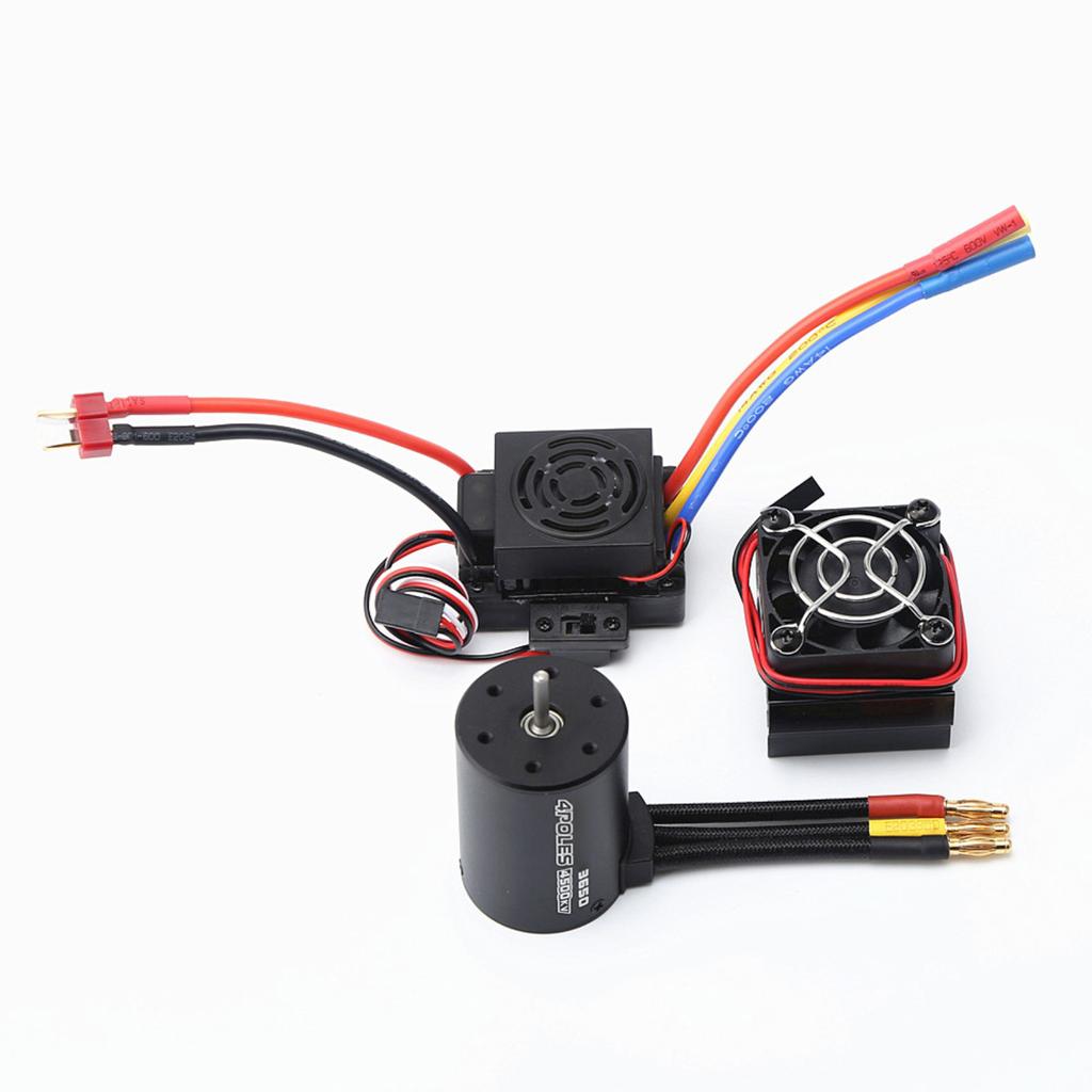 3650 4500KV Brushless Motor with 60A ESC & Heat Sink Combo Replacement for   HPI    1:8 Celsius 1:10 Remote Control Car and Boat Part