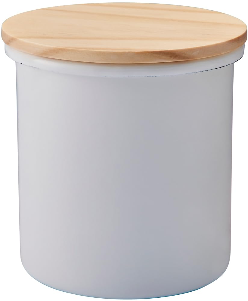 Toyo Horo pure enamel canister, white, size: approx. W10.8 x D10.8 x H12 cm, PU-2312