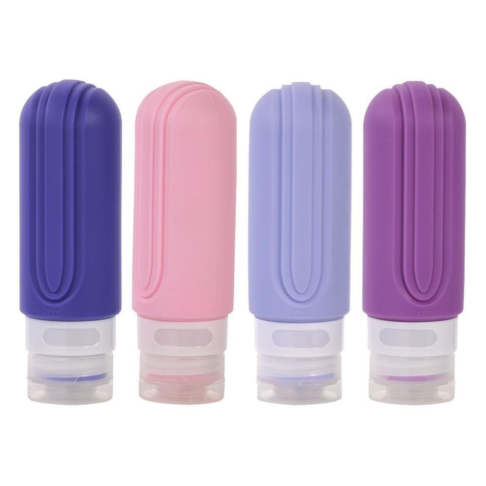 4pcs/set 90ml Squeeze Liquid Bottle Kit Empty Portable Lotion Container  Foundation