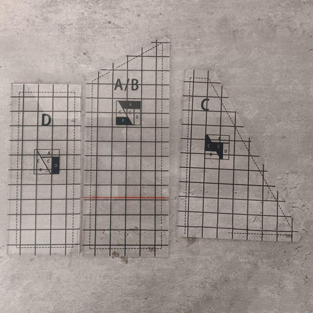 

3/4/5Pcs/set Acrylic Sewing Tailor Rulers Template Quilting Ruler New Cutter Quilt Ruler 3Pcs