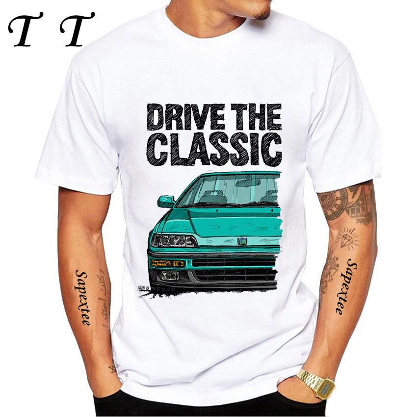 Guida La Classica CRX JDM Civic Type R Maglietta Nuova Uomo Manica Corta Ragazzo Top Casual Leggenda Giapponese Re del Drift Magliette Bianche
