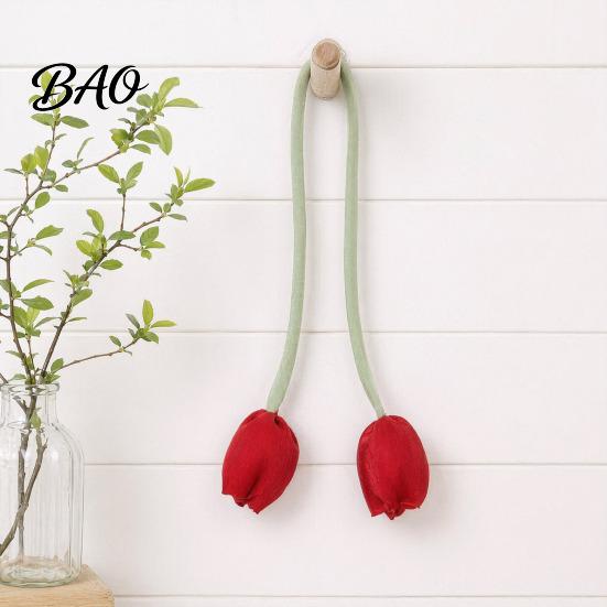 Multi-use Decorative Ties 2Pcs Tulip Bud Curtain Ties, Tiebacks, Flower Buds Soft Rope Tiebacks for Bedroom Curtains Patio Drapes with Flowers