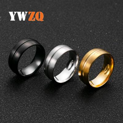 Herren Titanstahl 8mm Mattierter Rillenring - Minimalistischer Modeschmuck