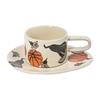 Porcelain Hand-painted Coffee Cup with Dish Long Handle Breakfast Set Ceramic Cup and Dish