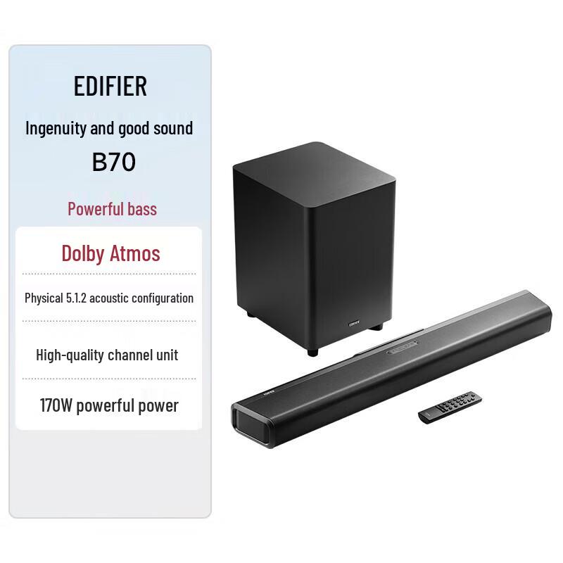 

EDIFIER B70 Dolby Atmos Wireless Bluetooth TV Soundbar with Subwoofer
