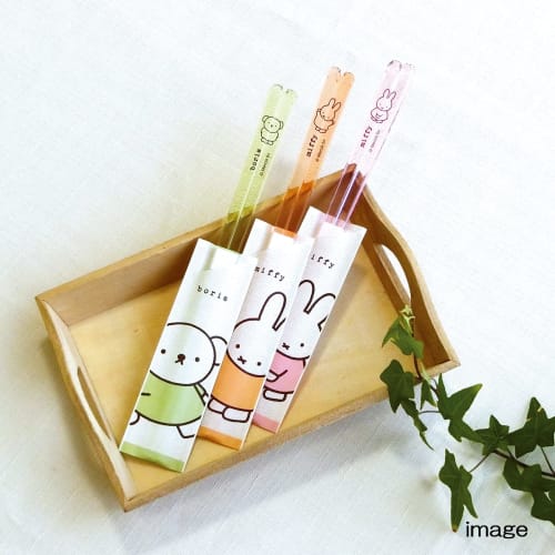 Dick Bruna "Miffy" Clear Chopsticks, 23cm, Miffy Cotton, Light Pink, Made in Japan, 490583