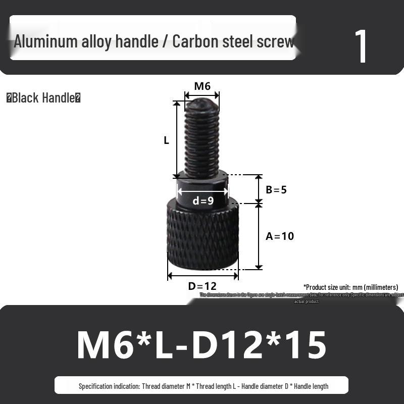 M6 Aluminum Alloy Knurled Handle Screw Bolt with High-Strength Flat Head