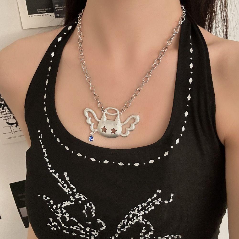 Angel Wings Neck Chain Y2K Style Necklace Creative Pendant Necklace  Charm Accessories