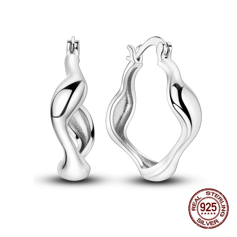 New Earrings for Women 925 Silver Color Star Geometric Entangle Zircon Earrings Fine Wedding Engagement Birthday Jewelry Gifts
