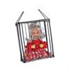 Screaming Halloween Decoration Cage Prisoner Spooky Creative Light up Eyes with Motion Sensing for