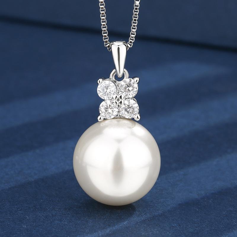 Autumn And Winter Jewelry Copper Bottom Gold-Plated White Pearl Daily Set 14-12Mm