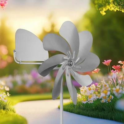 Corrosion Resistance Stainless Steel Windmill Removable Rotating Garden Pinwheels  Outdoor