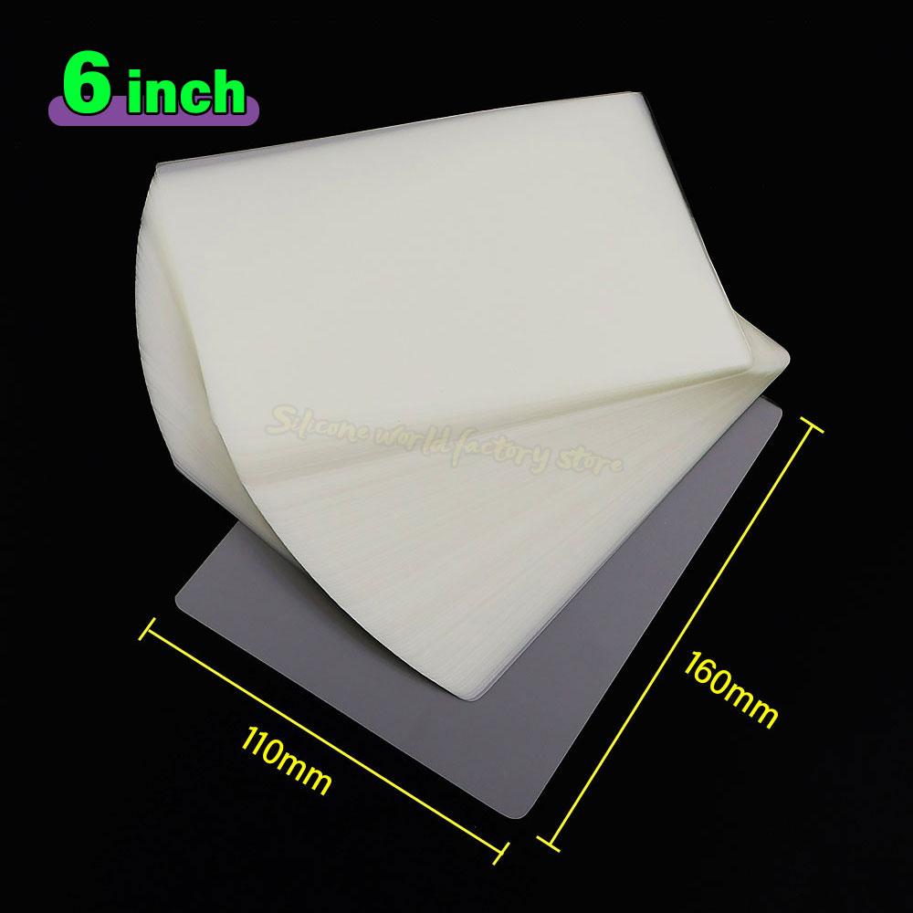 Silicone World 3/4/5/6 Inch 100 Sheets 60 Mic Thermal Laminating Film PET Plastic Film For Photo/Card/Picture Hot Laminator Film