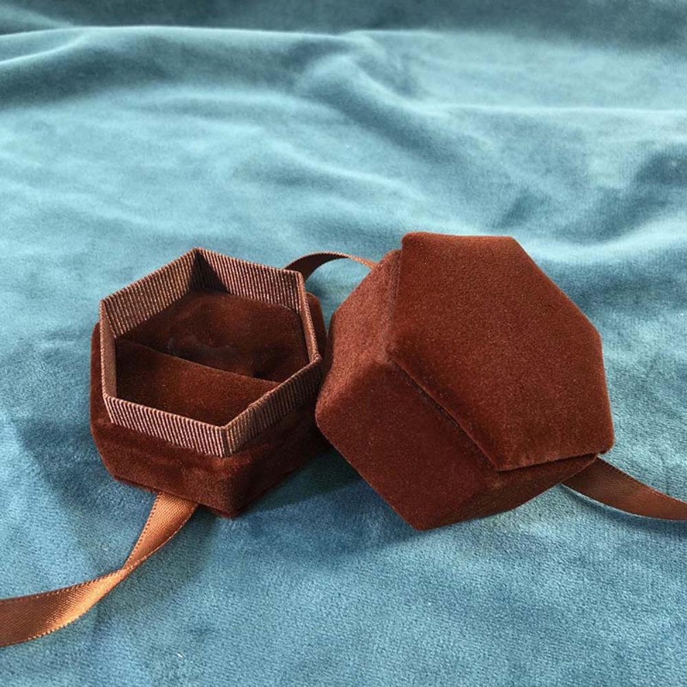 Ribbon Flocking Ring Box Velvet Ring Display Case Portable Jewelry Organizer  Spouse