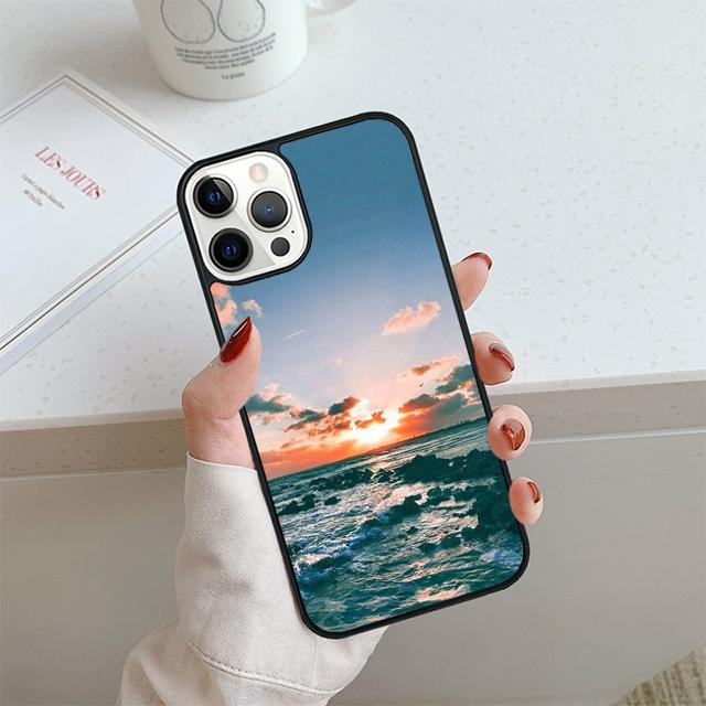 Summer Beach Sunset Sea Phone Case For iPhone 17 Air 14 15 16 13 12 Cover For Apple 14 15 16 Pro Max Plus