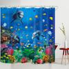 Bathroom Underwater World 3D Shower Curtain, Deluxe Standard Bathtub Shower Curtain, Waterproof Washable Fabric Shower Curtain, with 12 White Hooks,