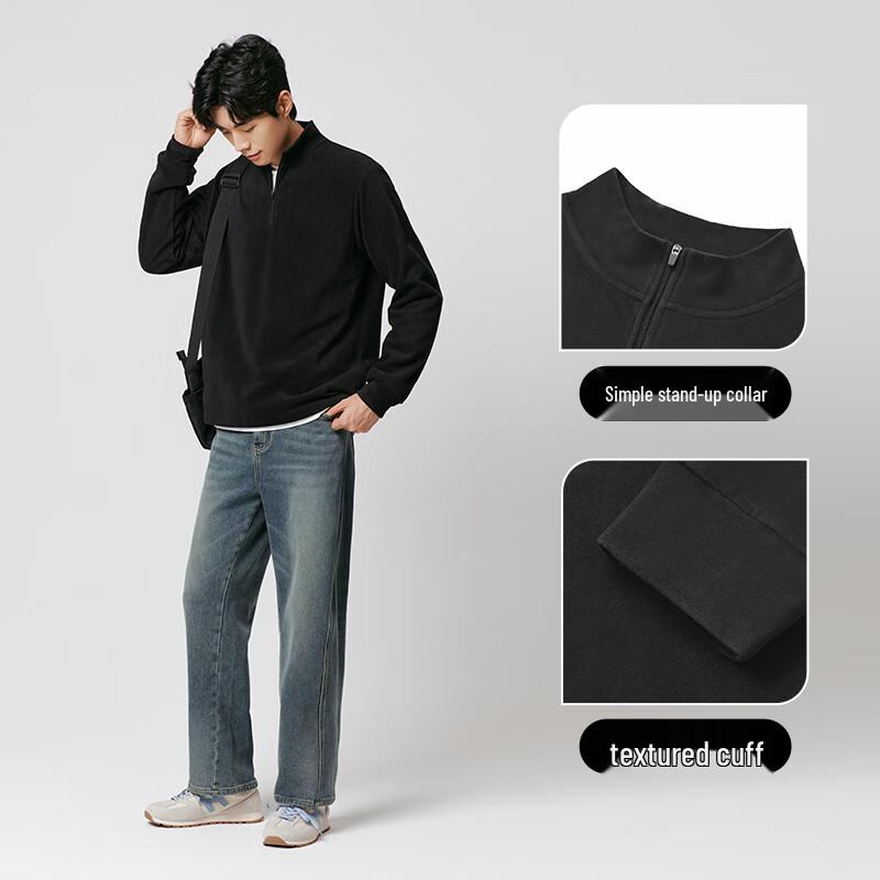 Men's Brushed Half-Zip Long Sleeve T-Shirt
