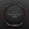 Universal Non-Slip Suede 3D Embossed Genuine Leather Steering Wheel Cover for All Seasons