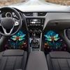 4pcs Dragonfly Pattern Printed Car Floor Mats - Universal Front And Rear Full Coverage Interior Decoration Additions, Suitable for Sedans, Vans