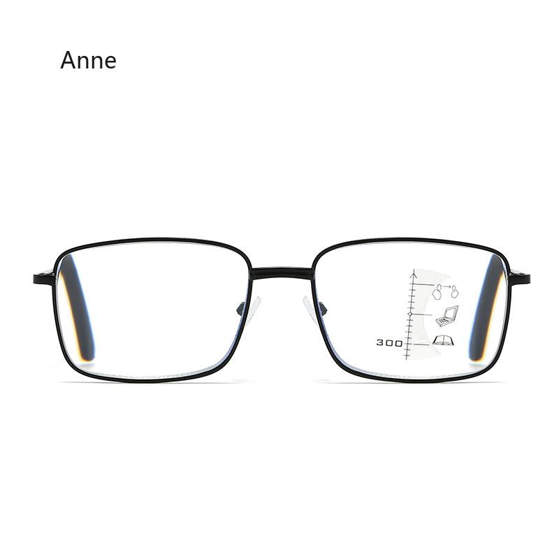 Progressive Multifocal Reading Glasses Men Women Anti Blue Light Glasses Vintage Computer Glasses Square Presbyopic