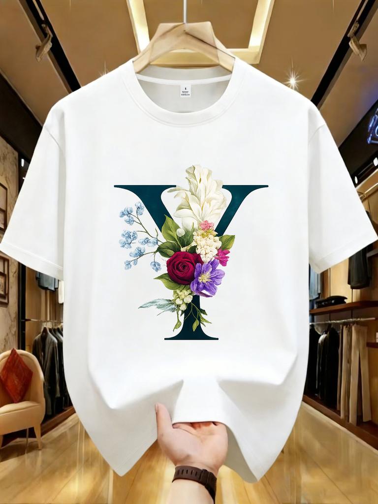 Fitness Katze Aufdruck Unisex Rundhals T-Shirt Sommer Lässig Kurzarm Oberteil Street Fashion Unisex Vielseitige Oberteile