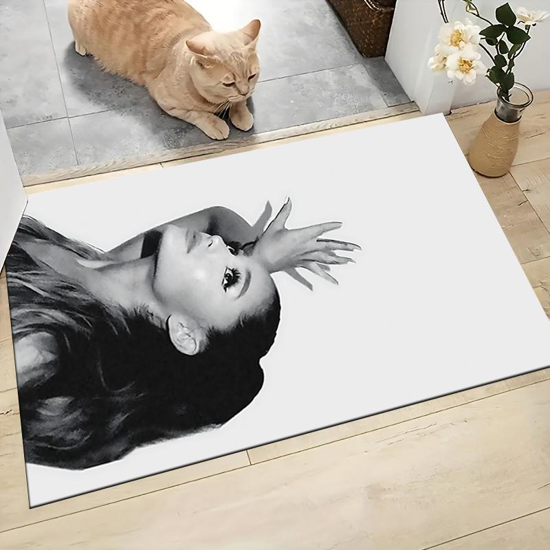 Ariana Grande'S Artistic Pose Carpet Rug Soft Washable Antislip Home Living Room Sofa Mats Personalized Christmas Rug